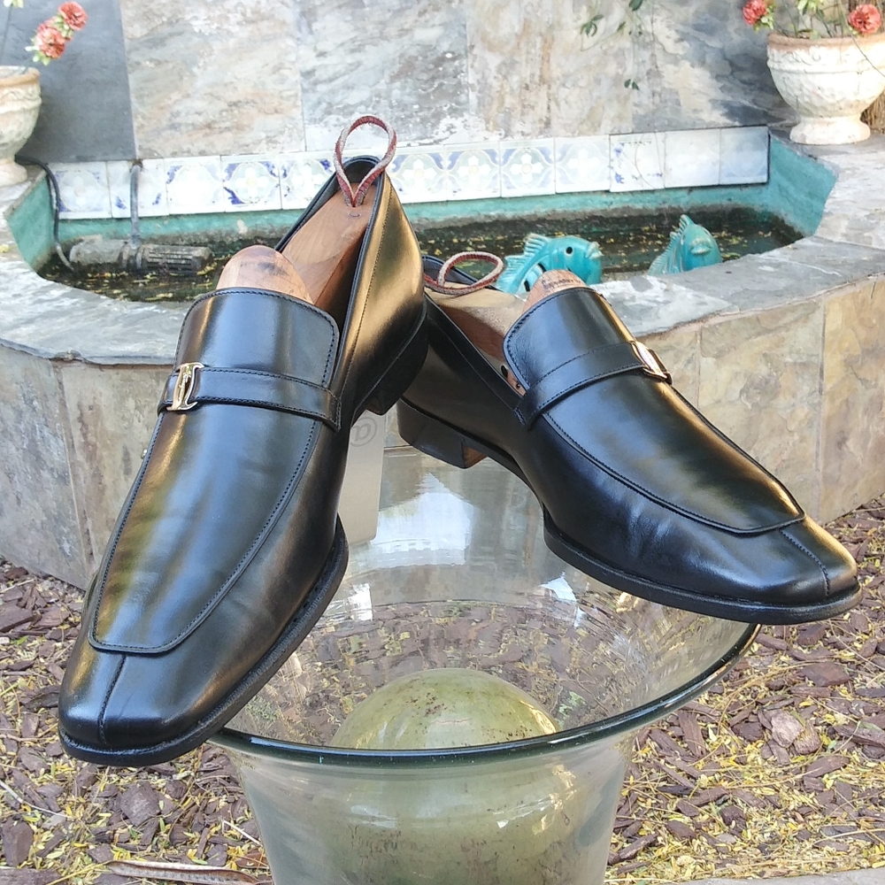 🆕 $SOLD$ Salvatore Ferragamo Black Split Toe Slip On Loafers - Picture 5 of 16